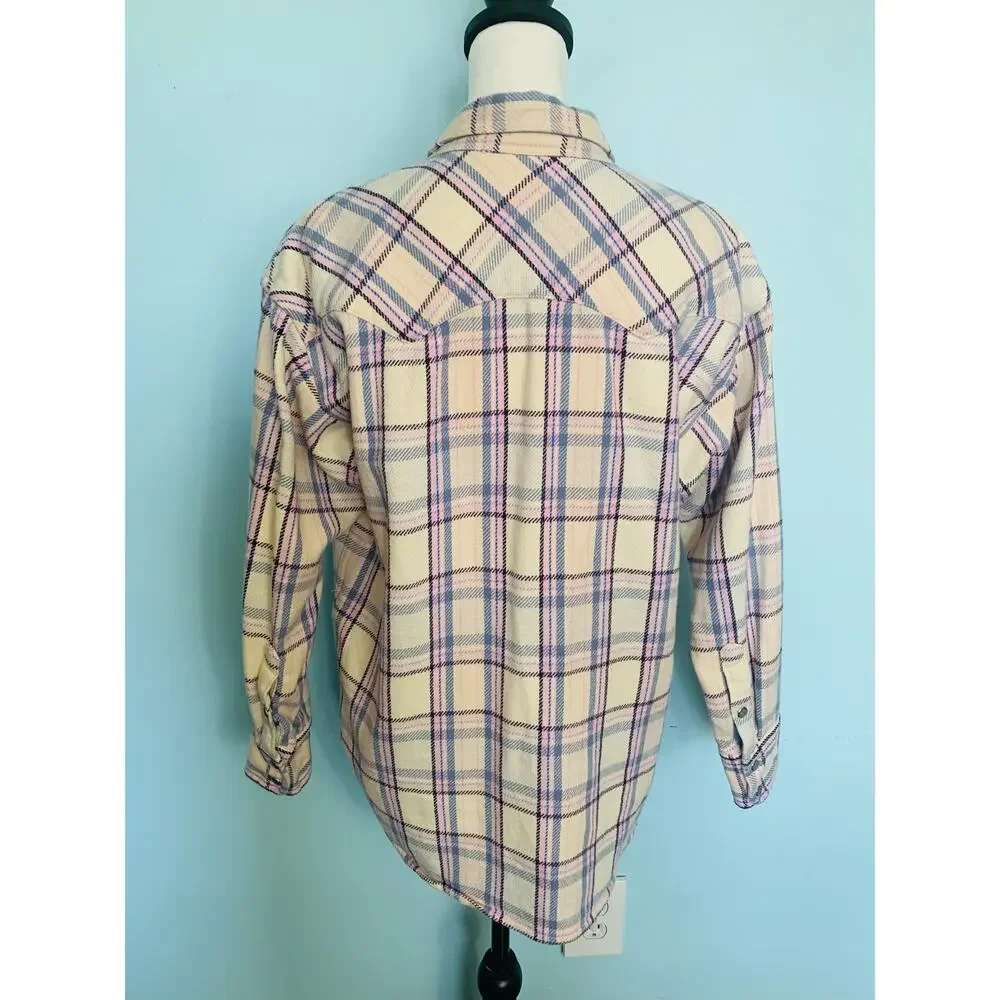 J. Crew Relaxed-Fit Flannel Shirt in Lavender Plaid Size 4
